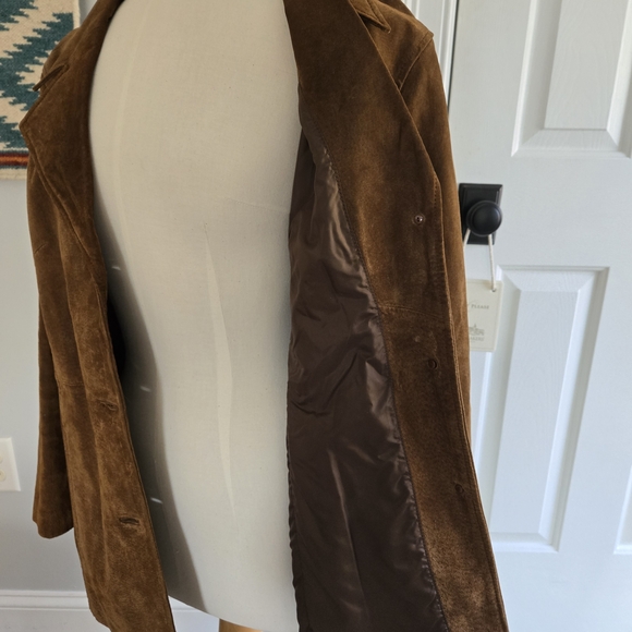 Wilsons Leather Tan Suede Leather Jacket Coat Size Large - Picture 4 of 9